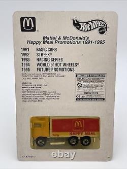 Très rare Hot Wheels 1991 Mattel McDonald's Happy Meal Camion Édition Limitée