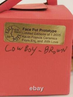 Très rare Kevin Francis Cowboy (marron) Pot de visage en céramique Édition limitée de 1