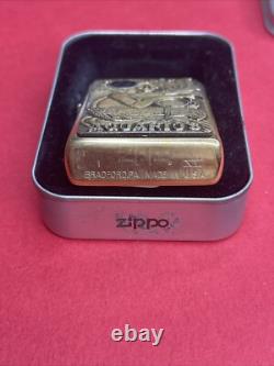 VTG TRÈS RARE ZIPPO LIMITÉ 1997 AQUARIUS ZODIAQUE BARRETT SMYTHE en Laiton & Non Utilisé