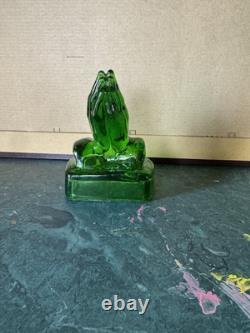 Verre Boyd TRÈS RARE Édition Limitée Vintage Verre d'Uranium Mains en Prière