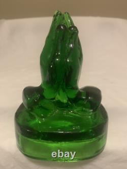Verre Boyd's TRÈS RARE Édition Limitée Vintage en Verre d'Uranium Mains en Prière