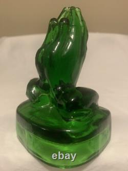 Verre Boyd's TRÈS RARE Édition Limitée Vintage en Verre d'Uranium Mains en Prière