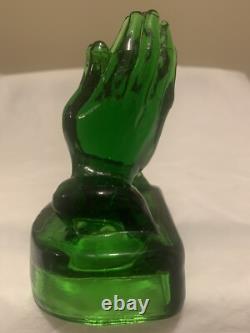 Verre Boyd's TRÈS RARE Édition Limitée Vintage en Verre d'Uranium Mains en Prière