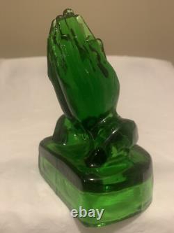 Verre Boyd's TRÈS RARE Édition Limitée Vintage en Verre d'Uranium Mains en Prière