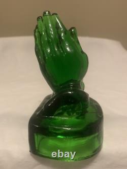 Verre Boyd's TRÈS RARE Édition Limitée Vintage en Verre d'Uranium Mains en Prière