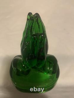 Verre Boyd's TRÈS RARE Édition Limitée Vintage en Verre d'Uranium Mains en Prière
