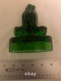 Verre Boyd's TRÈS RARE Édition Limitée Vintage en Verre d'Uranium Mains en Prière