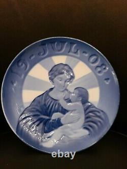 Very Rare 1908 Royal Copenhagen Christmas Plate Madonna And Child Limited