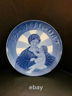 Very Rare 1908 Royal Copenhagen Christmas Plate Madonna And Child Limited