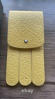 Very Rare Montblanc Leather 3 Stylo Pouch Case Box Sun Edition Limitée